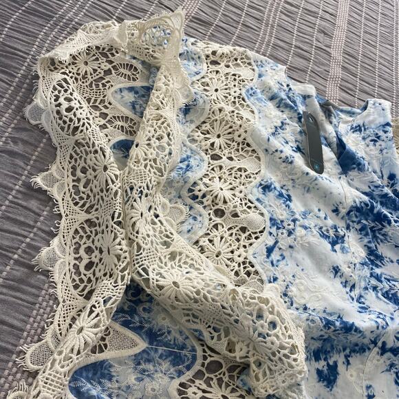 Mind Set XCVI Embroidered Crochet Tunic Top Women’s Size S/M Beach Resort Boho - Picture 7 of 8